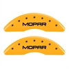 Set of 4 caliper covers Engraved Front and Rear MOPAR Yellow powder coat finish black characters - image 1