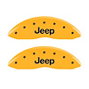 42011FJEPYL Front Disc Brake Caliper Covers Fits Select Jeep Compass, Jeep Patriot [Yellow Finish w/ Black JEEP] - image 1