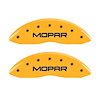 42011FMOPYL Front Disc Brake Caliper Covers Fits Select Jeep Compass, Jeep Patriot [Yellow Finish w/ Black MOPAR] - image 1