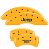 42012SJPLYL Front Disc Brake Caliper Covers Fits Select Jeep Cherokee [Yellow Finish w/ Black JEEP / JEEP Grill Logo] - image 1