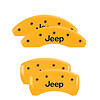 42013SJEPYL Front & Rear Disc Brake Caliper Covers Fits Select Jeep Cherokee [Yellow Finish w/ Black JEEP] - image 1