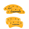 42013SMOPYL Front & Rear Disc Brake Caliper Covers Fits Select Jeep Cherokee [Yellow Finish w/ Black MOPAR] - image 1