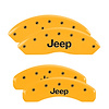 42014SJEPYL Front & Rear Disc Brake Caliper Covers Fits Select Jeep Wrangler [Yellow Finish w/ Black JEEP] - image 1
