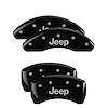 42016SJEPBK Front & Rear Disc Brake Caliper Covers Fits Select Jeep Renegade, Jeep Compass [Black Finish w/ Silver JEEP] - image 1
