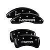 42016SMOPBK Front & Rear Disc Brake Caliper Covers Fits Select Jeep Renegade, Jeep Compass [Black Finish w/ Silver MOPAR] - image 1