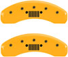 Set of 4 caliper covers Engraved Front JEEP - Engraved Rear JEEP Grill logo Yellow powder coat finish black characters - image 2