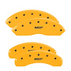 42018SMGPYL Front & Rear Disc Brake Caliper Covers Fits Select Jeep Wrangler [Yellow Finish w/ Black MGP] - image 1