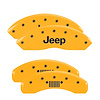 42019SJPLYL Front Disc Brake Caliper Covers for 2018-2021 Jeep Wrangler [Yellow Finish w/ Black JEEP / JEEP Grill Logo] - image 1