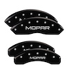 42019SMOPBK Front & Rear Disc Brake Caliper Covers for 2018-2021 Jeep Wrangler [Black Finish w/ Silver MOPAR] - image 1