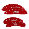 42020SJPLRD Front Disc Brake Caliper Covers Fits Jeep Grand Cherokee WK/Jeep Grand Cherokee [Red w/Silver JEEP /JEEP Grill Logo] - image 1
