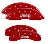 42027SJEPRD Front & Rear Disc Brake Caliper Covers Fits Select Jeep Grand Cherokee [Red Finish w/ Silver MGP] - image 1