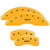 47003SMGPYL Front & Rear Disc Brake Caliper Covers Fits Select Mitsubishi Lancer [Yellow Finish w/ Black MGP] - image 1