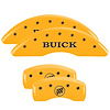 49001SBSHYL Front Disc Brake Caliper Covers Fits Select Buick Enclave [Yellow Finish w/ Black Buick / Buick Shield Logo] - image 1