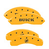 49003SBSHYL Front Disc Brake Caliper Covers Fits Select Buick Lucerne [Yellow Finish w/ Black Buick / Buick Shield Logo] - image 1