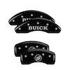 49009SBSHBK Front Disc Brake Caliper Covers Fits Select Buick Century/Buick Regal [Black w/Silver Buick /Buick Shield Logo] - image 1