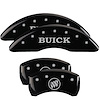 49012SBSHBK Front Disc Brake Caliper Covers Fits Select Buick Regal [Black Finish w/ Silver Buick / Buick Shield Logo] - image 1