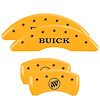 49012SBSHYL Front Disc Brake Caliper Covers Fits Select Buick Regal [Yellow Finish w/ Black Buick / Buick Shield Logo] - image 1