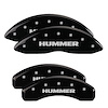 52002SHUMBK Front & Rear Disc Brake Caliper Covers Fits Select Hummer H2 [Black Finish w/ Silver Hummer] - image 1