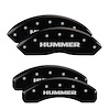 52003SHUMBK Front & Rear Disc Brake Caliper Covers Fits Select Hummer H3, Hummer H3T [Black Finish w/ Silver Hummer] - image 1