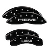 55001SHEMBK Front & Rear Disc Brake Caliper Covers Fits Select Ram 1500, Ram 1500 Classic [Black Finish w/ Silver Hemi] - image 1
