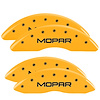 55002SMOPYL Front & Rear Disc Brake Caliper Covers Fits Select Ram 2500, Ram 3500 [Yellow Finish w/ Black MOPAR] - image 1