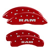 55005SRAMRD Front & Rear Disc Brake Caliper Covers Fits Select Ram 1500 [Red Finish w/ Silver RAM] - image 1