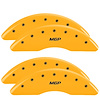 55007SMGPYL Front & Rear Disc Brake Caliper Covers Fits Select Ram 2500, Ram 3500 [Yellow Finish w/ Black MGP]