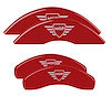56013SMGPRD Front & Rear Disc Brake Caliper Covers for 2020-2023 Tesla Y, 2020-2022 Tesla Y [Red Finish w/ Silver MGP] - image 1