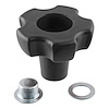 Trailer Jack Handle Knob Red Handle Knob & Cap Nut - image 1