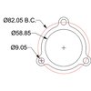 T3 3-Bolt Discharge Flange Internal Wastegate 2-1/2" I.D. Flange - image 2