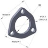 3-Bolt Stainless Steel Flanges 2.75" I.D. - image 2
