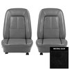 67DS10U-P Front Bucket Seats for 1967 Chevrolet Camaro Deluxe Pre-Assembled Black & Whte - image 1
