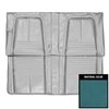 67DSF14C Rear Seat Covers for 1967 Camaro Deluxe W/Std Frame Conversion Bright Blue & White - image 1