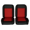 RM-UA12X1 Low Back Bucket Sport Mod I Seat Set Black Vinyl Wide Red Insert Black Thread - image 1
