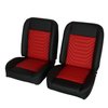 RM-UA12X1 Low Back Bucket Sport Mod I Seat Set Black Vinyl Wide Red Insert Black Thread - image 2
