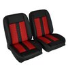 RM-UB1211 Low Back Bucket Sport Mod II Seat Set Black Vinyl Narrow Red/Black Insert Black Thread - image 3