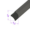 LP 2 Lock Strip, Black Rubber, .3125 in., Sold By The Foot - image 1
