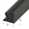 LP 41-B Door Side Seal, Smooth, Black, Skin-Covered Sponge - image 1