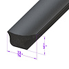 LP 41-M Door Side Seal, Smooth, Black, Skin-Covered Sponge - image 1