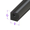 LP 41-N Door Side Seal, Smooth, Black, Skin-Covered Sponge - image 1
