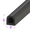 LP 80-I D Shaped Extrusion, 7/8 in. Wide x 15/16 in. High - image 1