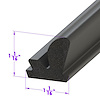 RR 101-D Roof Rail Seal, 71-74 Amc Javelin 2 Door Hardtop, Open Profile, Pair - image 1