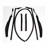 Convertible Top Roof Rail Kit. 7-Piece set right and left side top rail seals and windshield top hea - image 1
