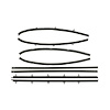 WC 7300-34 Window Sweeper Kit Fits 1968 Cutlass 2 Door Sedan, 8 Piece. - image 1
