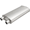 100-5132 Universal Exhaust Muffler Oval Inlet/Outlet: 2.50 in., 2 in., Center, Dual - image 1