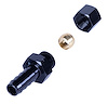 13042 Transmission Cooler Line/Compression Fitting Adapter 3/8 in. Tube to 3/8 in. Hose Barb Fitting [Black Anodized Finish] - image 1