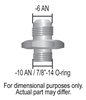 AN Aluminum Adapter Fitting -6AN x -10AN 7/8" -14 O-Ring - image 2