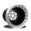 CSM50312E-P F-5 1-Piece Forged Double-Beadlock Rear Wheel [Size: 16" x 16"] Black Anodized w/ Machined Accents & Black Barrel - image 1