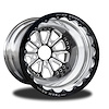 CSD656P2E-02E Exile Eclipse Double-Beadlock Rear Wheel [Size: 15" x 10"] Black Anodized w/ Machined Accents & Polished Barrel - image 1
