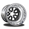 CSD652P2P-02B Exile Black Double-Beadlock Rear Wheel [Size: 15" x 10"] Black Anodized w/ Polished Barrel - image 1
